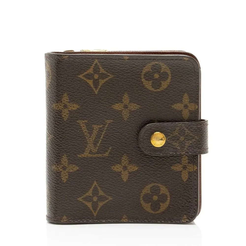Louis Vuitton Vintage Monogram Canvas Zipped Compact Wallet
